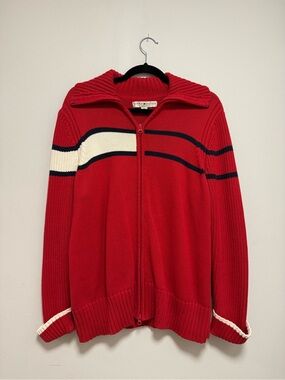 Tommy Hilfiger Red Zip Sweater